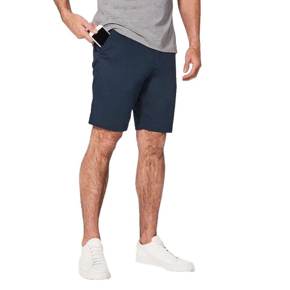 Lululemon Commission Shorts Men's 28 Navy Classic 9" Warpstreme Training Casual